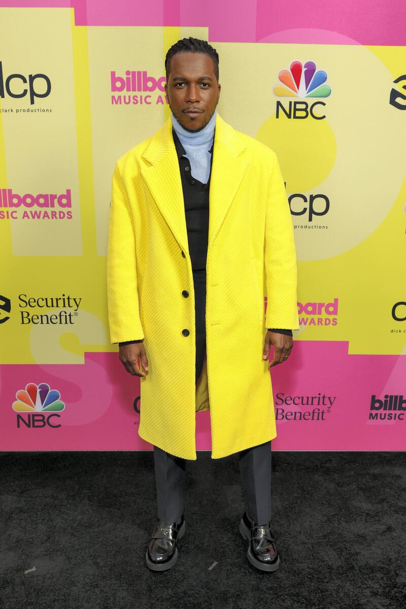 LOS ANGELES, CALIFORNIA - MAY 23: Leslie Odom Jr. poses backstage for the 2021 Billboard Music Awards, broadcast on May 23, 2021 at Microsoft Theater in Los Angeles, California. (Photo by Rich Fury/Getty Images for dcp)