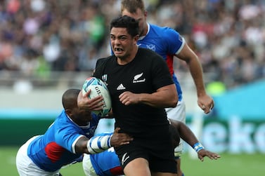 Anton Lienert-Brown of New Zealand during the Rugby World Cup match against Namibia. Getty