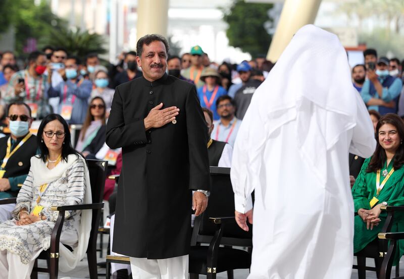 Ambassador of Pakistan Afzal Mahmood at the flag-raising ceremony.