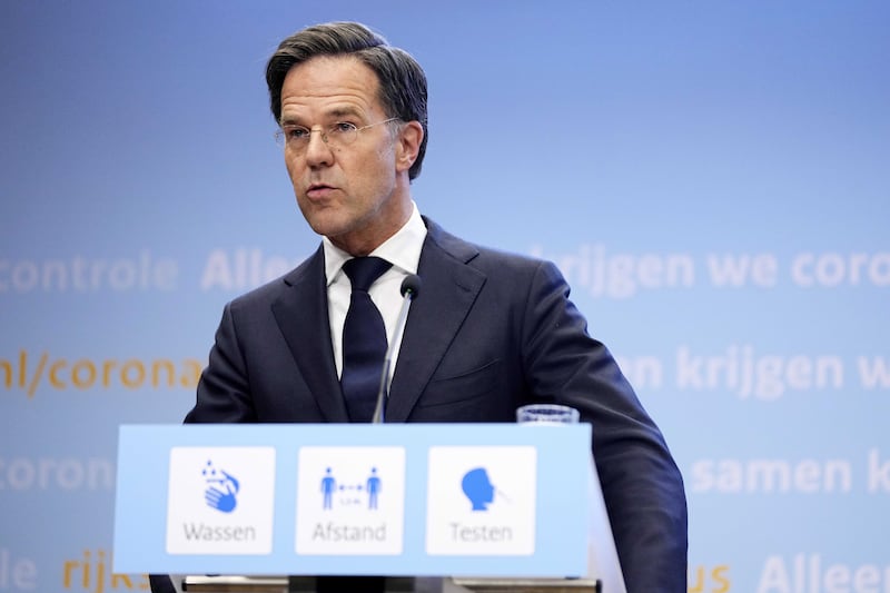 Dutch Prime Minister Mark Rutte reimposed restrictions on bars and restaurants to halt a rise in Covid-19 infections, particularly among young people. Getty