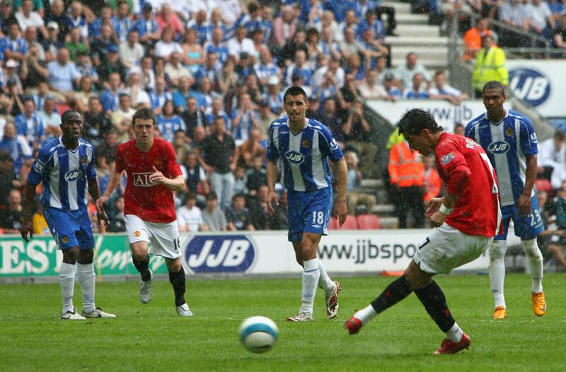 2007-08:   A 2-0 final-day victory for Manchester United against Wigan is enough to claim the Premier League, again. Getty