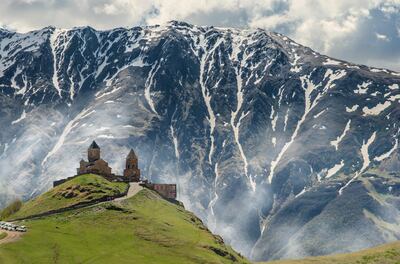 Gergeti Trinity Church in Kazbegi, Georgia. Courtesy Iman Gozal 