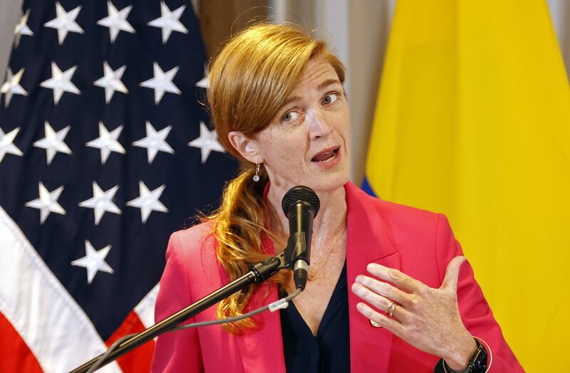 USAID administrator Samantha Power is banned from Russia. EPA