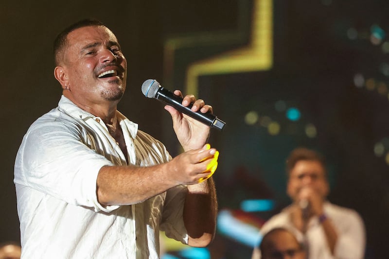 Egyptian singer Amr Diab plays his first concert in Lebanon in more than 12 years on August 19. All photos: AFP