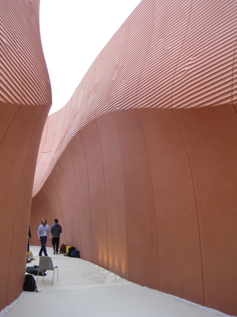 The interior of self-shaded streets represented the UAE’s ancient communities. Daniel Bardsley / The National