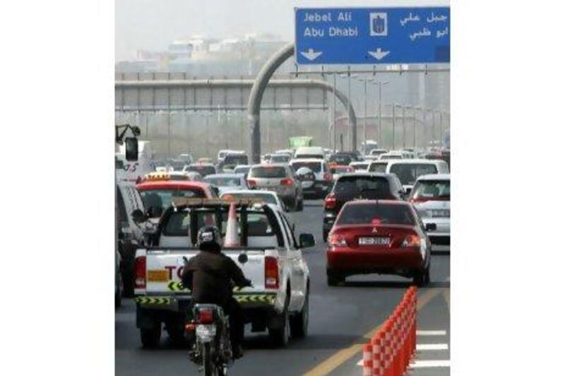 Traffic congestion along Al Ittihad Road in Dubai. A reader complains about reckless driving habits that seem to become contagious.