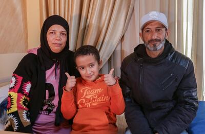 Chaabani from Tunisia, with parents Zayneb and Mourad, had surgery for a congenital heart defect. Photo: VPS Healthcare 