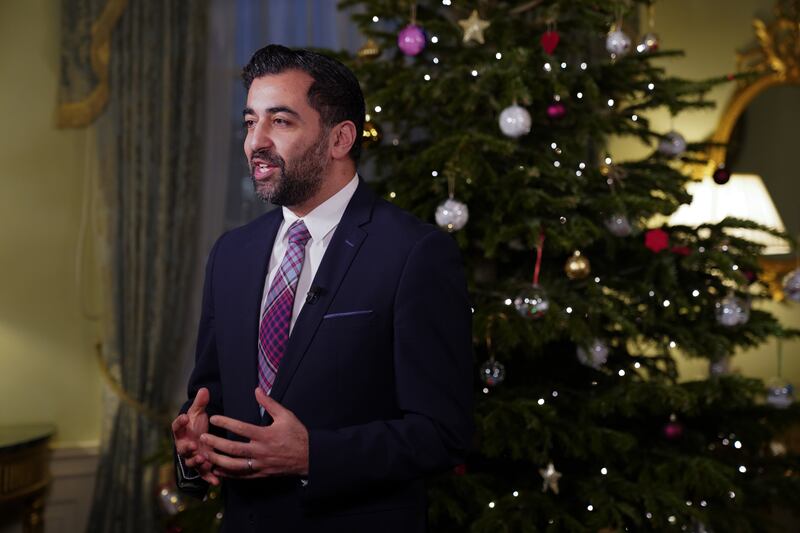 Humza Yousaf has delivered his first Christmas message since being elected Scotland's First Minister. PA