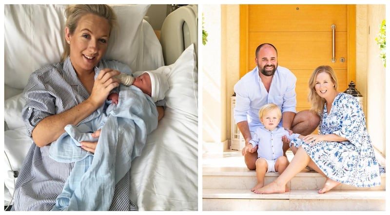 Dubai mother and businesswoman Katie Watson Grant welcomed her son, Rafferty, at London's Portland Hospital, where Princess Eugenie, Meghan Markle and Victoria Beckham have all given birth. Courtesy Katie Watson Grant