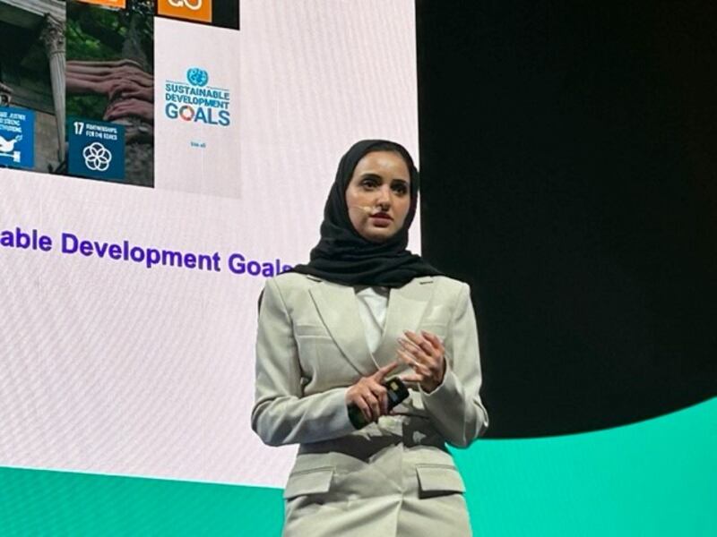 AI 'can contribute back with a positive impact to humanity', Ebtesam Almazrouei told the CogX festival in London. Matthew Davies / The National