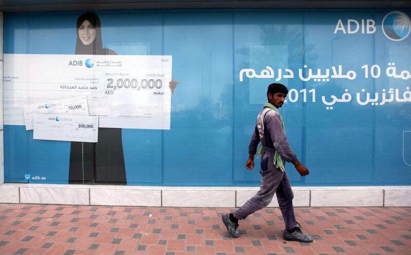 ADIB last week began enticing customers with a package that gives them the chance of winning 24 times their monthly income twice a year. Sammy Dallal / The National