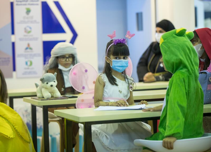 Children dressing up with their favourite character in one of the children's activities at the SIBF. Ruel Pableo / The National