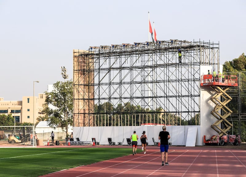 Abu Dhabi, U.A.E., January 30, 2019.  
Pope Francis preparations at Zayed Sports City.
Victor Besa / The National
Section:  NA
Reporter: