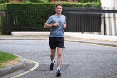 LONDON, ENGLAND - JUNE 17: Foreign Secretary and Conservative Party leadership candidate Jeremy Hunt returns to his home following a morning run, on June 17, 2019 in London, England. Hunt took part in a televised debate yesterday, which saw him join Michael Gove, Sajid Javid, Dominic Raab and Rory Stewart as they were questioned on how they would handle Brexit negotiations and their plans for the future if they were to win the race to become the leader of the Conservative Party and next Prime Minister. Current favourite Boris Johnson chose not to take part in the debate, with this place marked by an empty podium. (Photo by Leon Neal/Getty Images) ***BestPix***