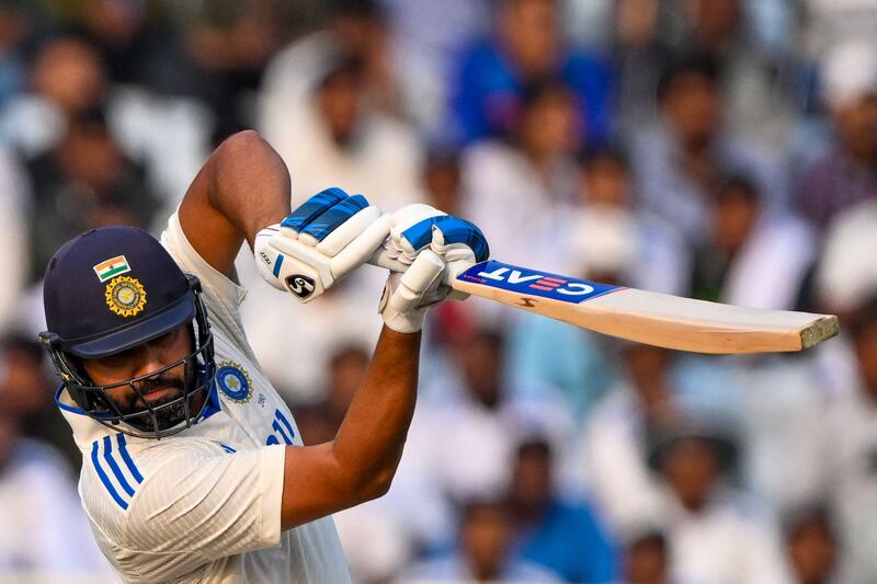 India captain Rohit Sharma finished Day 3 unbeaten on 24 with his team 40-0, needing another 152 runs for victory in the fourth Test at the Jharkhand State Cricket Association Stadium in Ranchi on February 25, 2024. AFP
