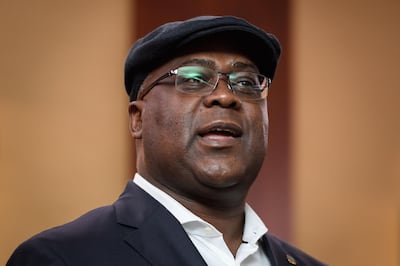 (FILES) In this file photo taken on November 11, 2018 Democratic Republic of Congo's opposition politician Felix Tshisekedi attends a press conference in Geneva, following the designation of a joint candidate for the upcoming presidential elections.
 The presidential elections scheduled on December 30, 2018 -- unfolding alongside legislative and municipal ballots -- have a field of 21 candidates, with three men leading the pack. They are Emmanuel Ramazani Shadary, a hardline former interior minister; Felix Tshisekedi, head of the veteran UDPS opposition; and Martin Fayulu, a little-known legislator and former oil executive. - 
 / AFP / Fabrice COFFRINI
