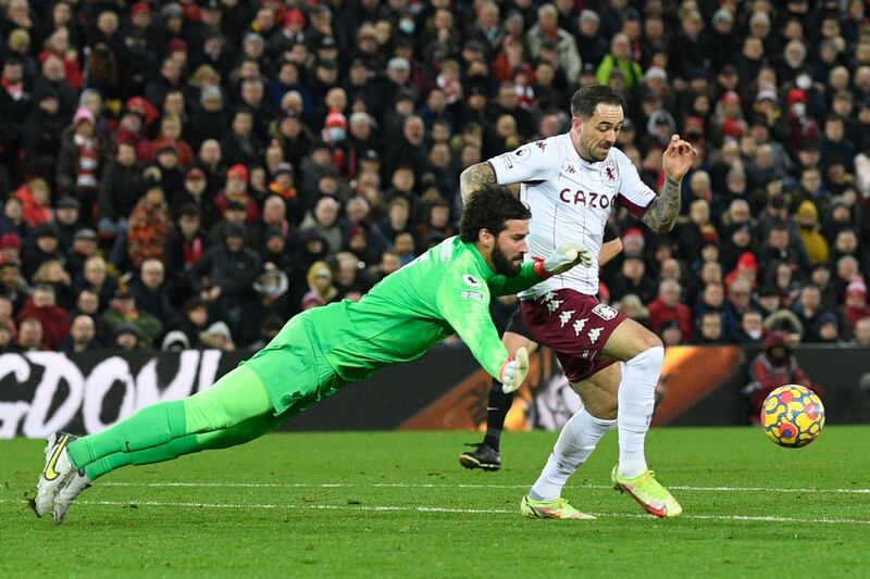 LIVERPOOL RATINGS: Alisson Becker - 5: The Brazilian was unusually hesitant and did not communicate well with the defence. He got into a real mess when he tangled with Ings late on. AFP
