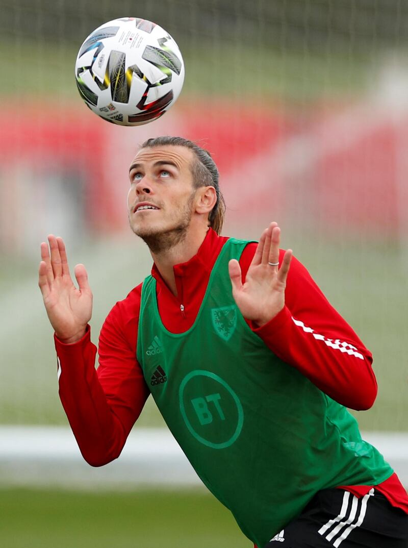 Real Madrid's Gareth Bale during training with Wales. Reuters