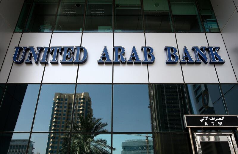 DUBAI, UNITED ARAB EMIRATES – Jan 30:  United Arab Bank near Crowne Plaza Hotel on Sheikh Zayed Road in Dubai. (Pawan Singh / The National) *** Local Caption ***  PS01-UAB .jpg