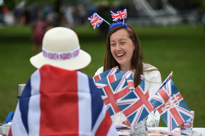 People take part in The Big Lunch on the Long Walk, Windsor Castle. EPA