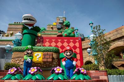 In this picture taken on March 17, 2021, shows a general view of the Super Nintendo World during a media preview at Universal Studios Japan in Osaka. / AFP / Philip FONG
