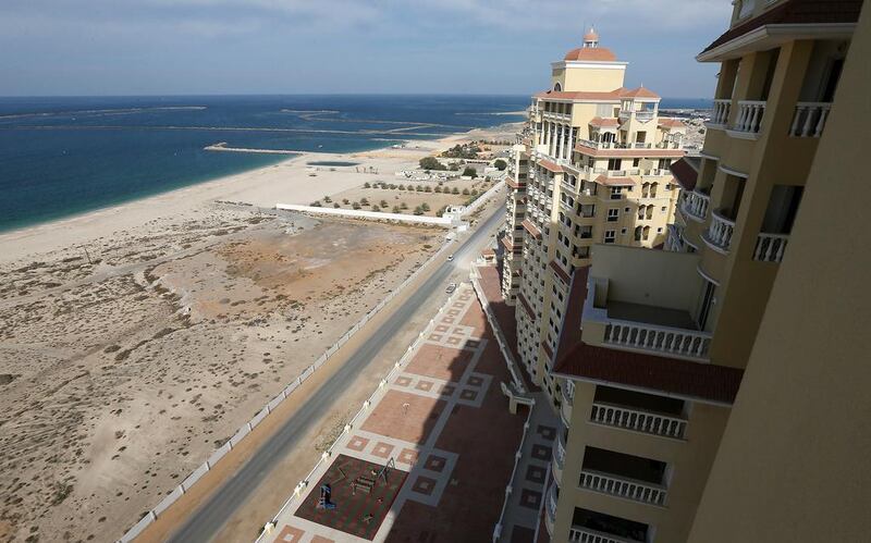 A view from the Royal Breeze residential apartment buildings at Al Hamra village in Ras Al Khaimah. Pawan Singh / The National