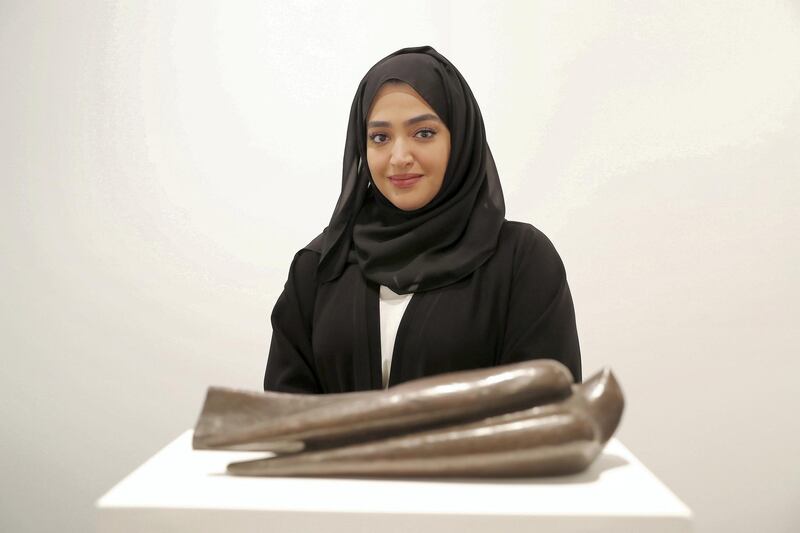 SHARJAH , UNITED ARAB EMIRATES , October 23  – 2019 :- Sheikha Noora Al Mualla, curator, educator and manager at Sharjah Art Foundation at the Sharjah Art Museum in Sharjah.  ( Pawan Singh / The National )  For Weekend. Story by Anna Seaman