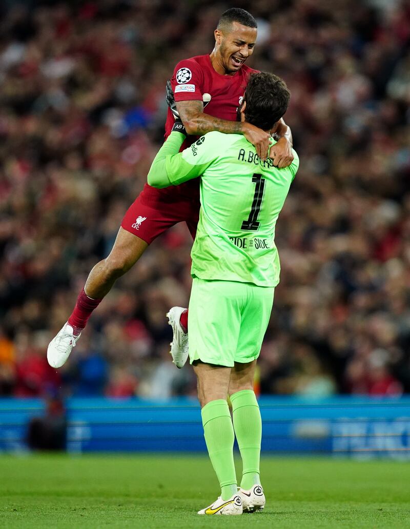 LIVERPOOL RATINGS: Alisson Becker - 6. The Brazilian did not have much to do but his pass to Diaz started the move that led to the opening goal. He had no chance with Ajax’s equaliser. PA