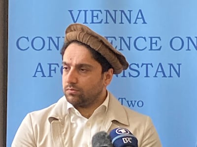 Ahmad Massoud at the Afghan Conference in Vienna. Thomas Harding/ The National
