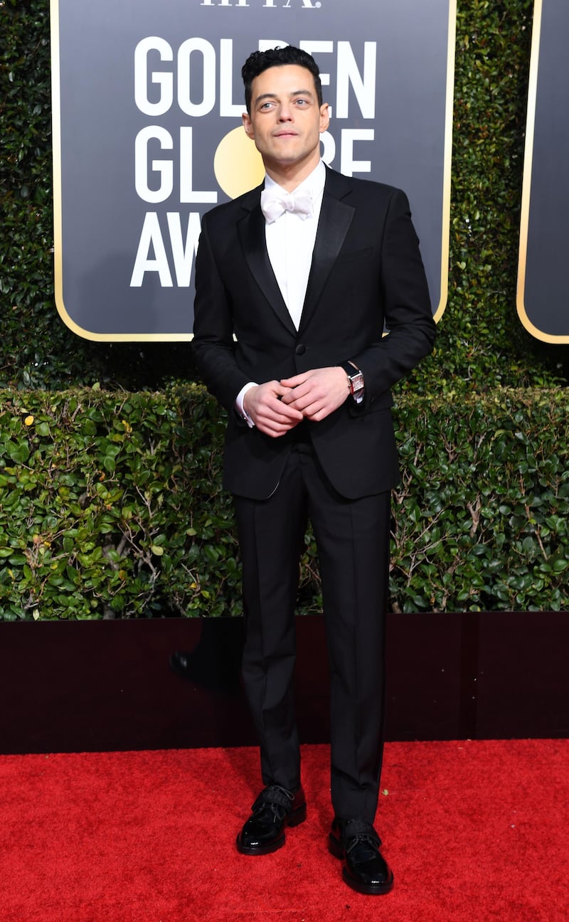 Best Actor in a Motion Picture – Drama for "Bohemian Rhapsody" nominee Rami Malek arrives for the 76th annual Golden Globe Awards on January 6, 2019, at the Beverly Hilton hotel in Beverly Hills, California.  / AFP / VALERIE MACON
