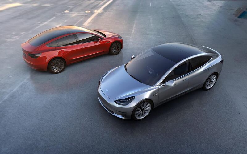 The Tesla Model 3 is one of the most popular used electric vehicles to buy in the UAE. Photo: EPA
