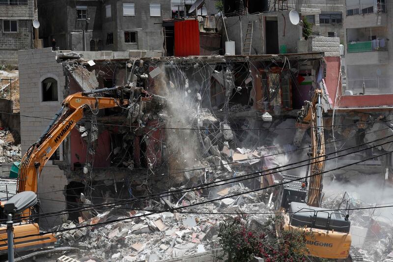A Palestinian house being demolished in the East Jerusalem neighbourhood of Silwan. AFP
