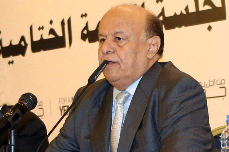 Yemen's president Abdrabu Mansur Hadi seen in a file photo. AP 