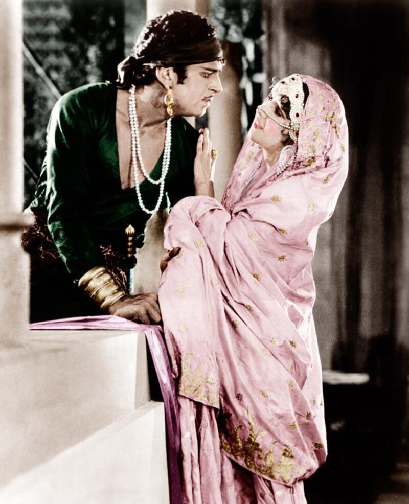 Douglas Fairbanks, Sr, and Julanne Johnston in the 1924 movie of The Thief of Baghdad. Courtesy Everett Collection / REX

