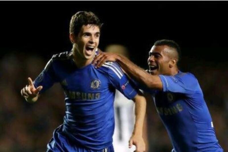 Chelsea's Oscar, left, scored twice.