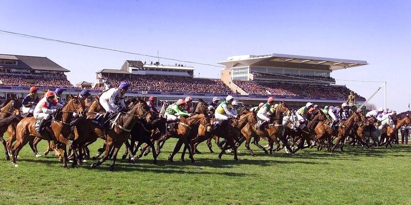 File photo of the start of the 155th Grand National at Aintree in Liverpool. Reuters