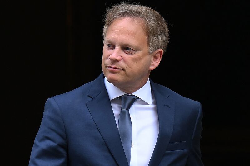 Britain's Defence Secretary Grant Shapps leaves Number 10 Downing Street in London. AFP