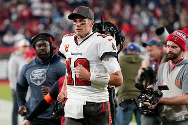 Tampa Bay Buccaneers quarterback Tom Brady (12) leaves the field after an NFL wild-card football game against the Dallas Cowboys, Monday, Jan.  16, 2023, in Tampa, Fla.  The Dallas Cowboys won 31-14.  (AP Photo / John Raoux)