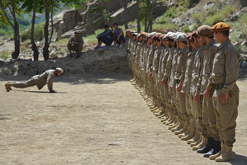 Rigorous fitness training is required in the rugged terrain. AFP