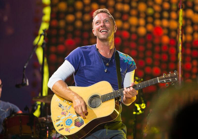 Chris Martin of Coldplay will perform at the Armani One Night Only Dubai event on Tuesday night. AP