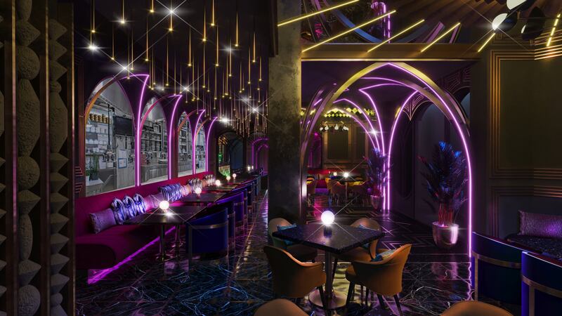 Bebek has a striking, neon-lit interior. Photo: Bebek