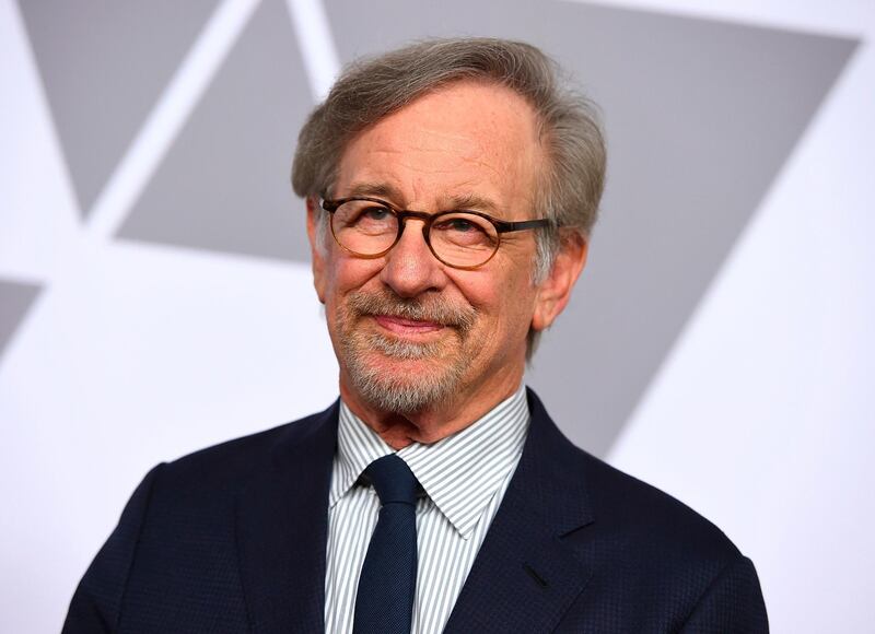 FILE - In this Feb. 5, 2018 file photo, Steven Spielberg arrives at the 90th Academy Awards Nominees Luncheon in Beverly Hills, Calif. Warner Bros. Chairman Toby Emmerich says Tuesday that the legendary filmmaker will produce and may direct the World War II action adventure â€œBlackhawk," for the studio. (Photo by Jordan Strauss/Invision/AP, File)