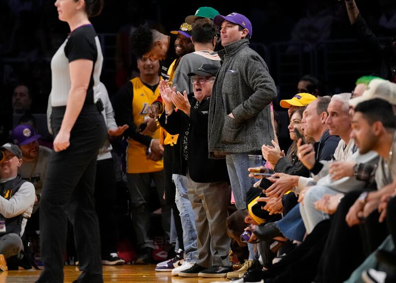 Actor Danny Devito during the game between the Sacramento Kings and LA Lakers. AP
