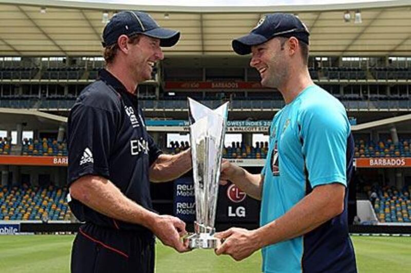 Paul Collingwood, left, and Michael Clarke will drop the smiles come 7.30pm tonight.