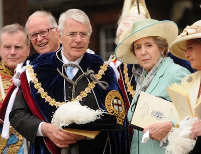 Former prime minister John Major and his wife Norma attend the Order of the Garter Service at St George's Chapel in Windsor in 2013. Getty