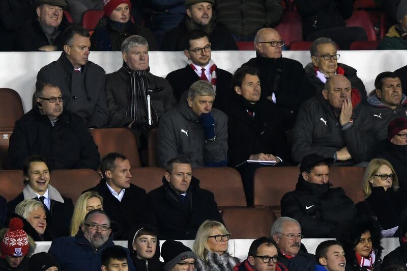NOTTINGHAM, ENGLAND - JANUARY 07:  Arsene Wenger, Manager of Arsenal looks dejected during The Emirates FA Cup Third Round match between Nottingham Forest and Arsenal at City Ground on January 7, 2018 in Nottingham, England.  (Photo by Shaun Botterill/Getty Images)