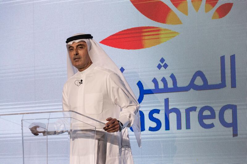 Mashreq chairman, AbdulAziz Al Ghurair, at the launch of the bank's new brand strategy. Antonie Robertson / The National