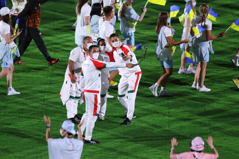 Members of Team Mexico during the closing ceremony.