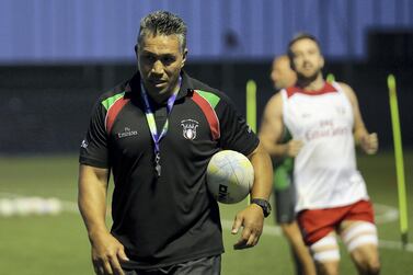 UAE rugby team coach Apollo Perelini is preparing his squad for a first-ever clash against Israel on Friday. Satish Kumar for The National