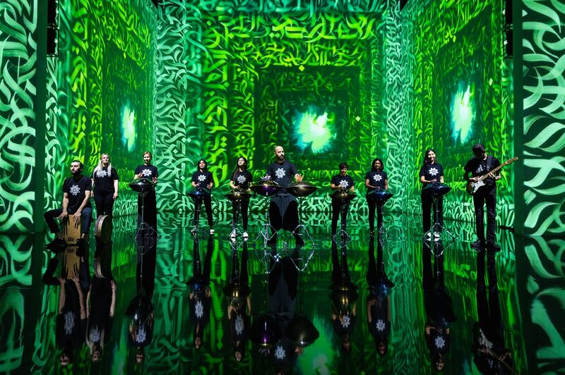 A handpan orchestra has also performed at the theatre. Photo: Theatre of Digital Art Dubai 
